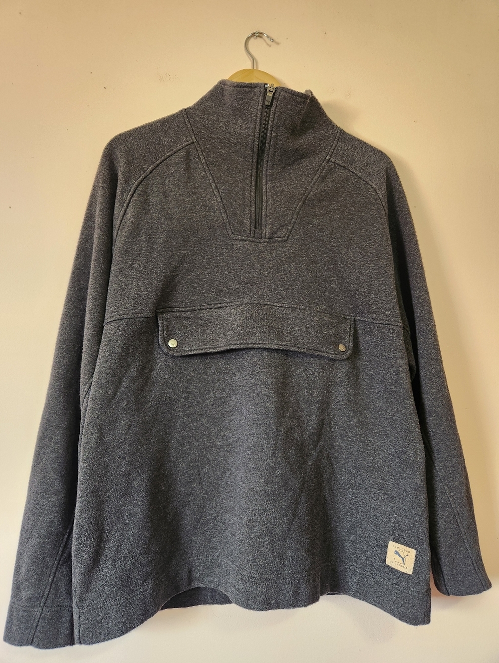 PUMA Men's Golf Fusion 1/4 Zip Pullover Carlsbad California Grey Fleece Cozy L